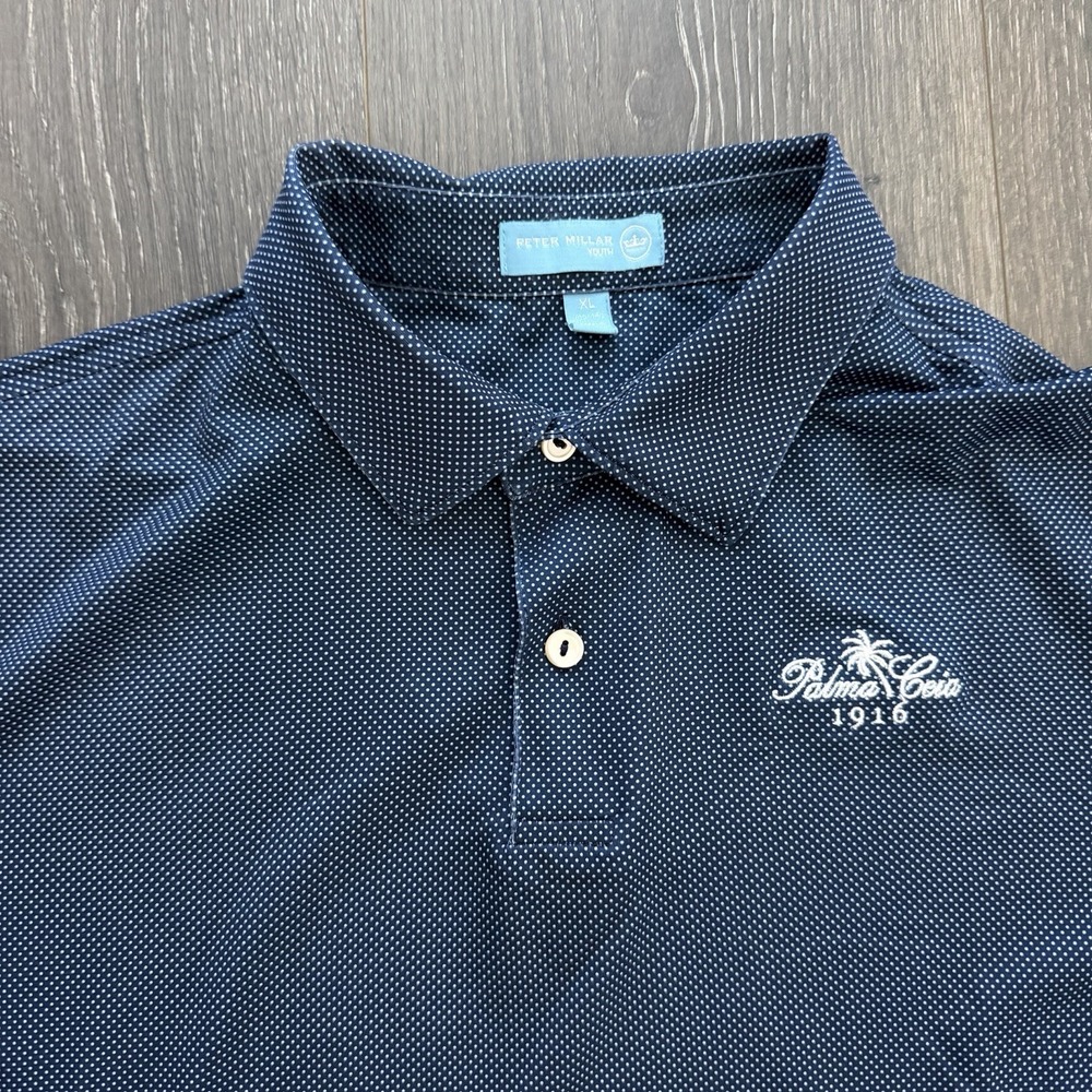 Peter Millar Boys Youth Golf Polo Shirt Navy XL 13-14 Preppy Palma Ceia Logo